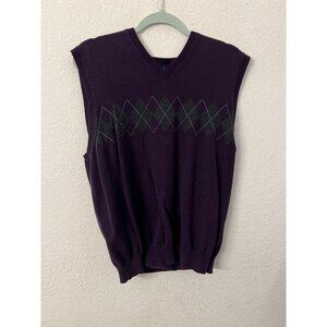 IZOD purple diamond sweater vest mens size large